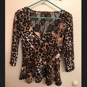 Almost Famous Medium cheetah pattern peplum